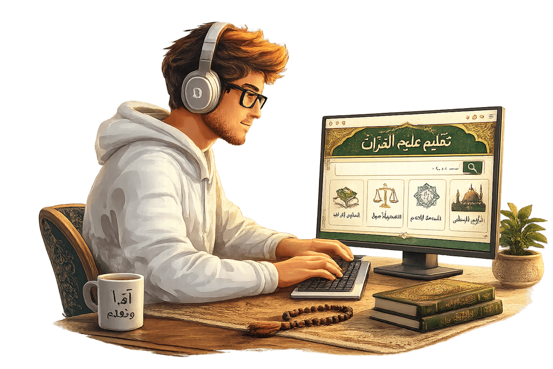 طالب يتعلم العلوم الإسلامية